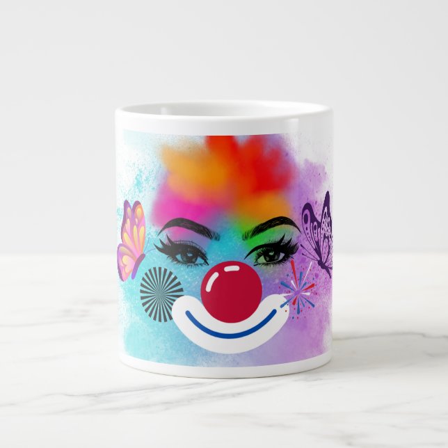 Clown and Make-up Large Coffee Mug (Front)