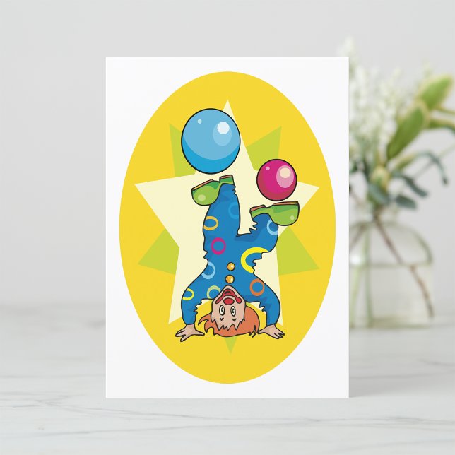 Clown Balancing Balls Fun Circus Invitation (Creator Uploaded)
