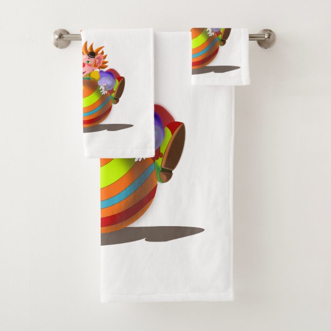 Clown Bath Towel Set for Kids (Insitu)