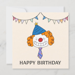 Clown Birthday Party Card