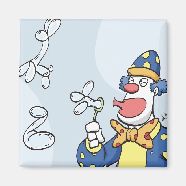 Clown Blowing Bubbles Magnet (Front)