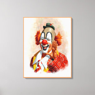 Clown canvas painting 2 print