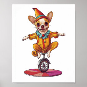 Clown Chihuahua � Funny Circus Dog Poster