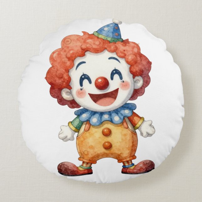 Clown Circus Humour Round Cushion (Front)