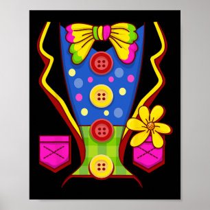 Clown Costume For Kids Men Women- Halloween Outfit Poster