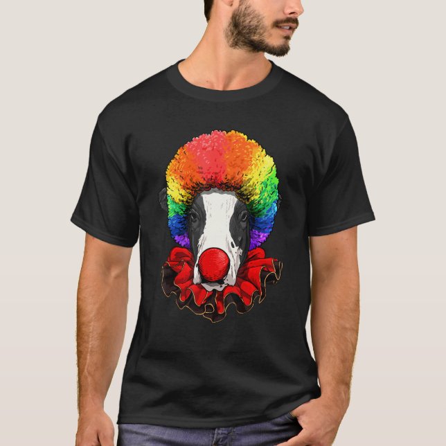 Clown Cow Carnival Circus Staff Farm Animal Cow  F T-Shirt (Front)