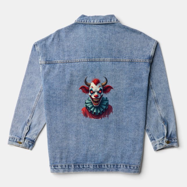 Clown Cow of Terror Denim Jacket (Back)