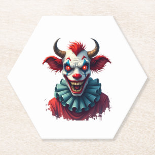Clown Cow of Terror Paper Coaster