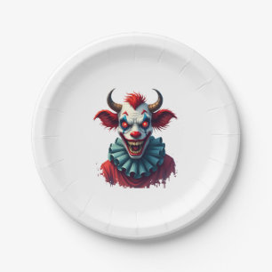 Clown Cow of Terror Paper Plate