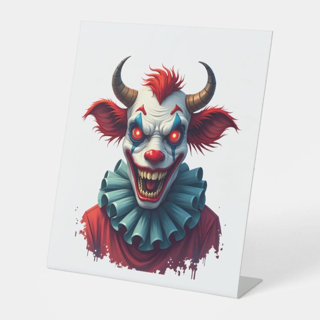 Clown Cow of Terror Pedestal Sign (Front)