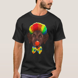 Clown Curly-Coated Retriever Circus Dog T-Shirt