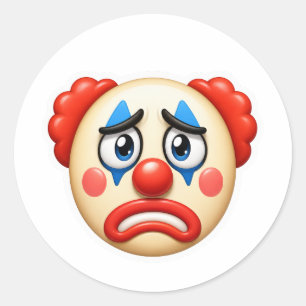 Clown Emoji “I Trusted Them” Meme Classic Round Sticker