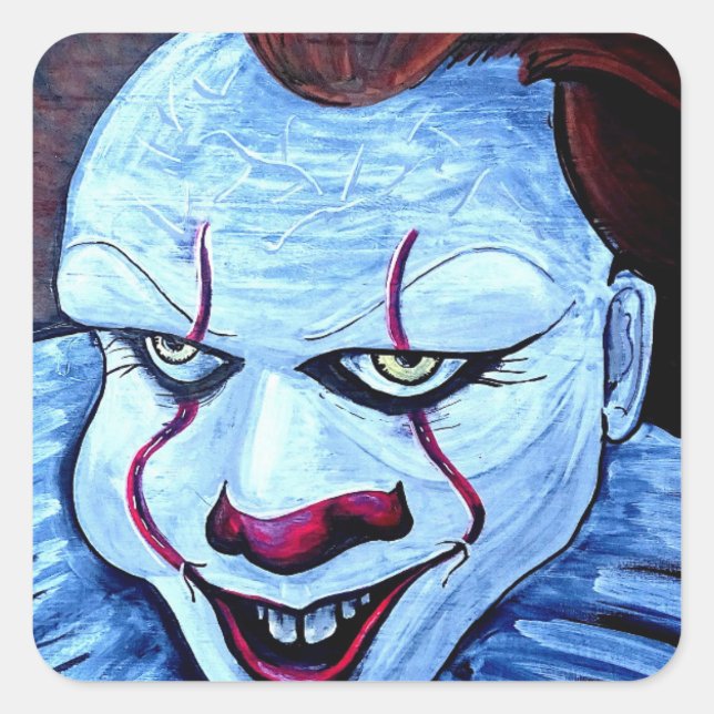 Clown:Evil Square Sticker (Front)