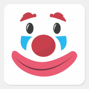 Clown Face Square Sticker