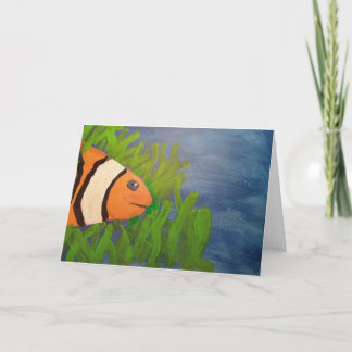 Clown fish acrylic painting blank note card