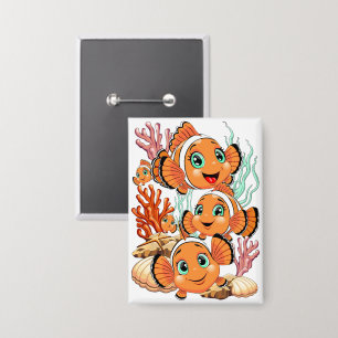 Clown fish Cartoon cute Family Underwater
