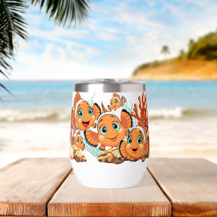 Clown fish Cartoon cute Family Underwater
