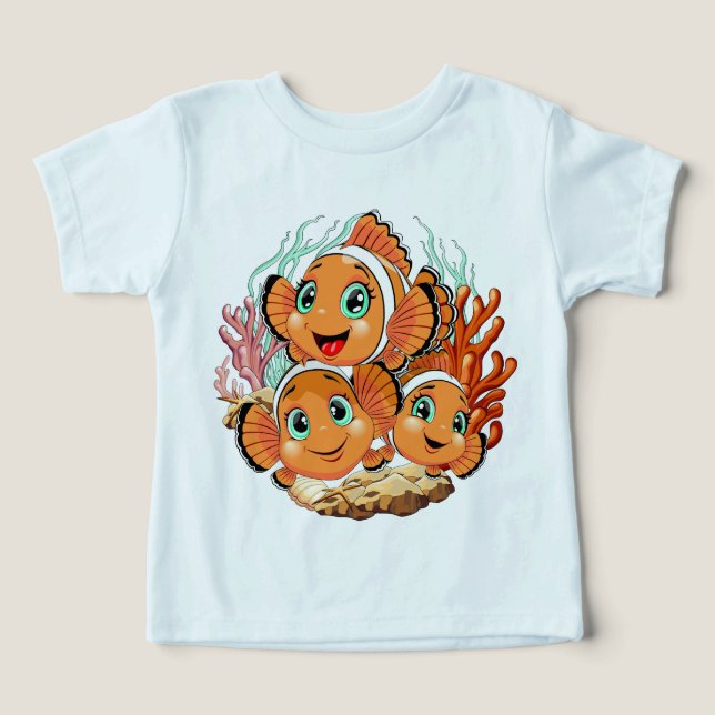 Clown fish Cartoon cute Family Underwater (Design Front)