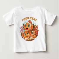 Clown fish Cartoon cute Family Underwater