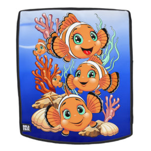 Clown fish Cartoon cute Family Underwater Backpack