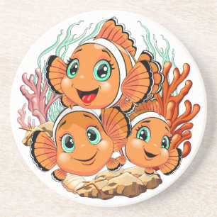 Clown fish Cartoon cute Family Underwater Coaster