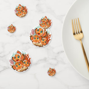 Clown fish Cartoon cute Family Underwater Confetti