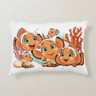 Clown fish Cartoon cute Family Underwater Decorative Cushion