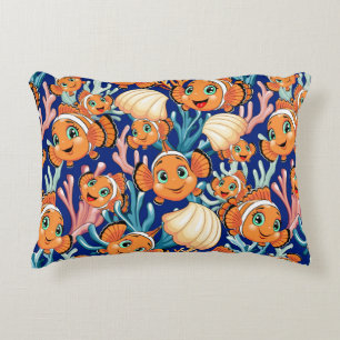 Clown fish Cartoon cute Family Underwater Decorative Cushion