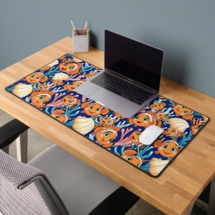 Clown fish Cartoon cute Family Underwater Desk Mat