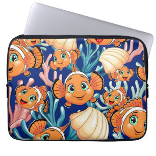 Clown fish Cartoon cute Family Underwater Laptop Sleeve