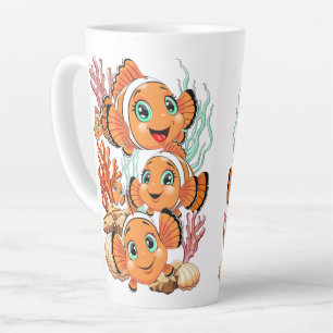 Clown fish Cartoon cute Family Underwater Latte Mug