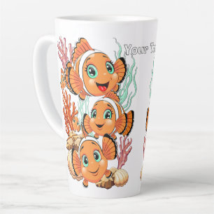 Clown fish Cartoon cute Family Underwater Latte Mug