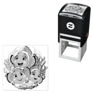 Clown fish Cartoon cute Family Underwater Self-inking Stamp