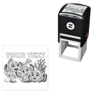 Clown fish Cartoon cute Family Underwater Self-inking Stamp
