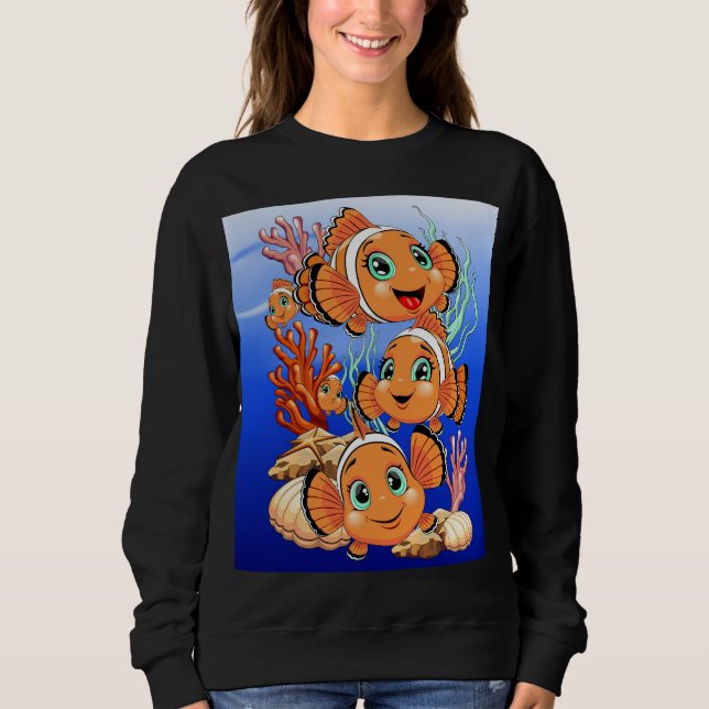 Clown fish Cartoon cute Family Underwater Sweatshirt (Front)