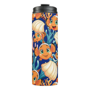 Clown fish Cartoon cute Family Underwater Thermal Tumbler