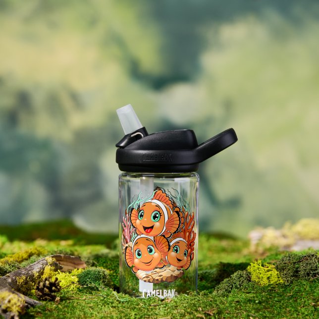 Clown fish Cartoon cute Family Underwater Water Bottle (Outdoor (Rotated))