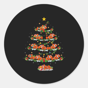 Clown Fish Christmas Tree Lights Funny Clown Fish Classic Round Sticker