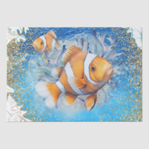 Clown Fish Shell Watercolor Tissue Paper