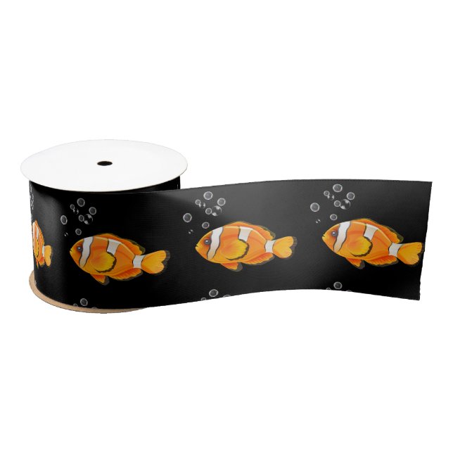 Clown Fish With Bubbles Satin Ribbon (Spool)