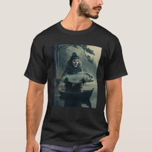 Clown Fisherman Fishing Funny Halloween T-Shirt