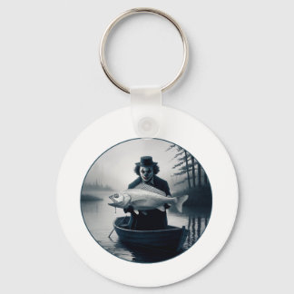 Clown Fisherman Fishing Funny Halloween T-Shirt Key Ring