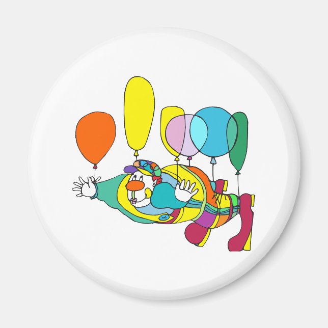 Clown flying by balloon magnet (Front)