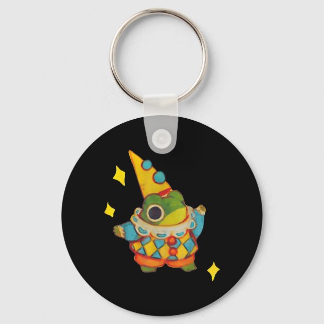 Clown Frog Meme Cute Frog Jester Whimsical Sodasy Key Ring (Front)