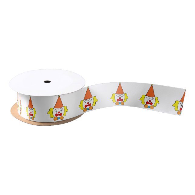 Clown - funny face. satin ribbon (Spool)
