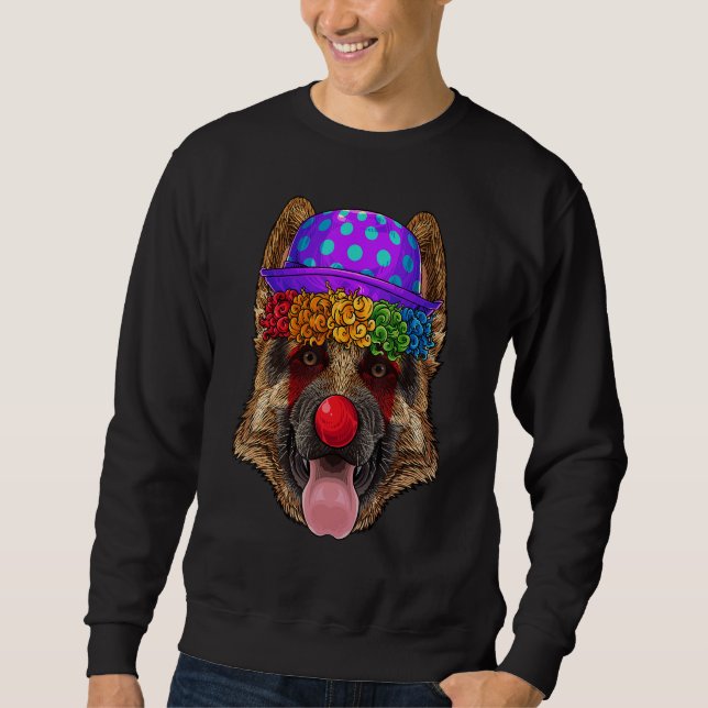 Clown German Shepherd Circus Carnival Costume Part Sweatshirt (Front)