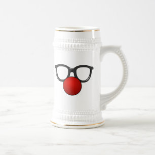 Clown Glasses and Nose Beer Stein