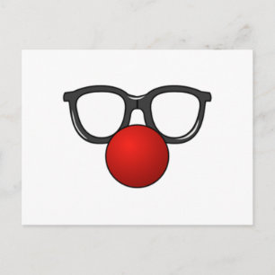 Clown Glasses and Nose Postcard