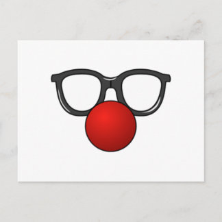 Clown Glasses and Nose Postcard