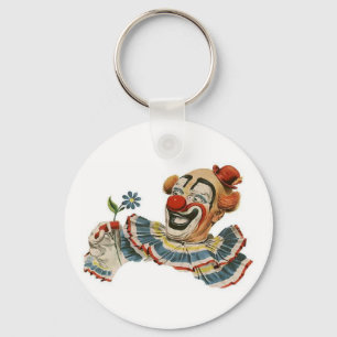 Clown Grins at Flower - Keychain